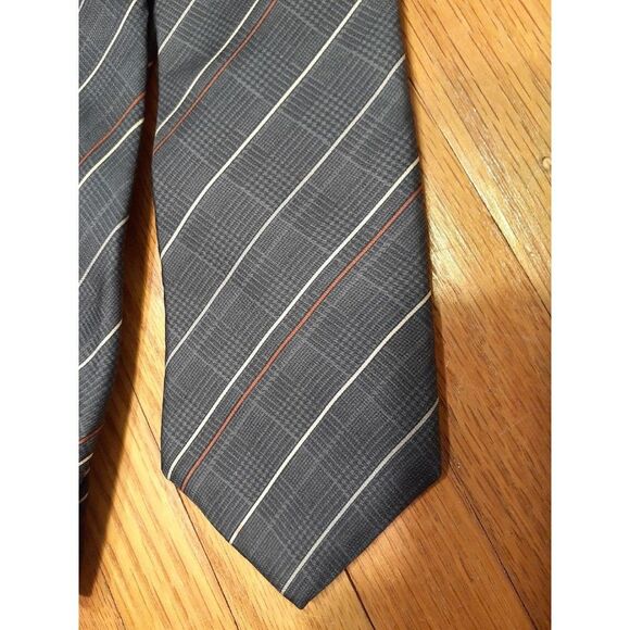 Hardy Amies silk tie London Blue Gray striped classic look - Picture 2 of 3